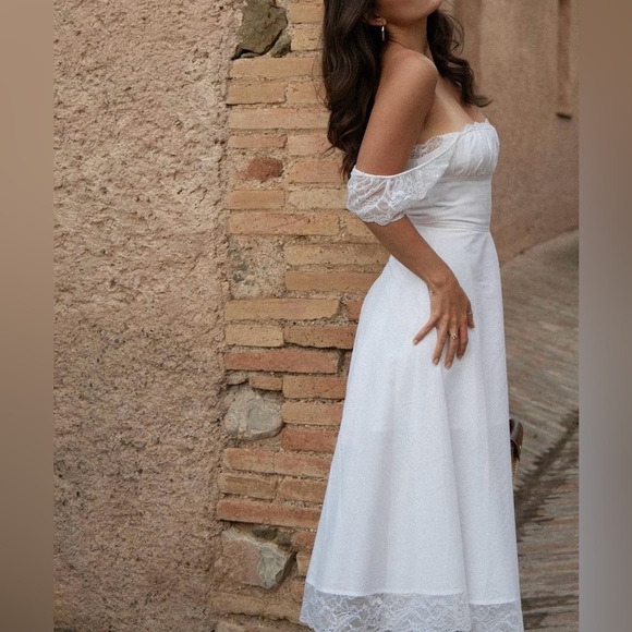 White bridgerton st. Linen dress. Well made high quality - Picture 2 of 8